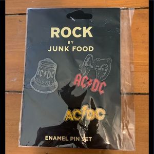 New Rock By Junk Food Enamel Pin Set 3 pins